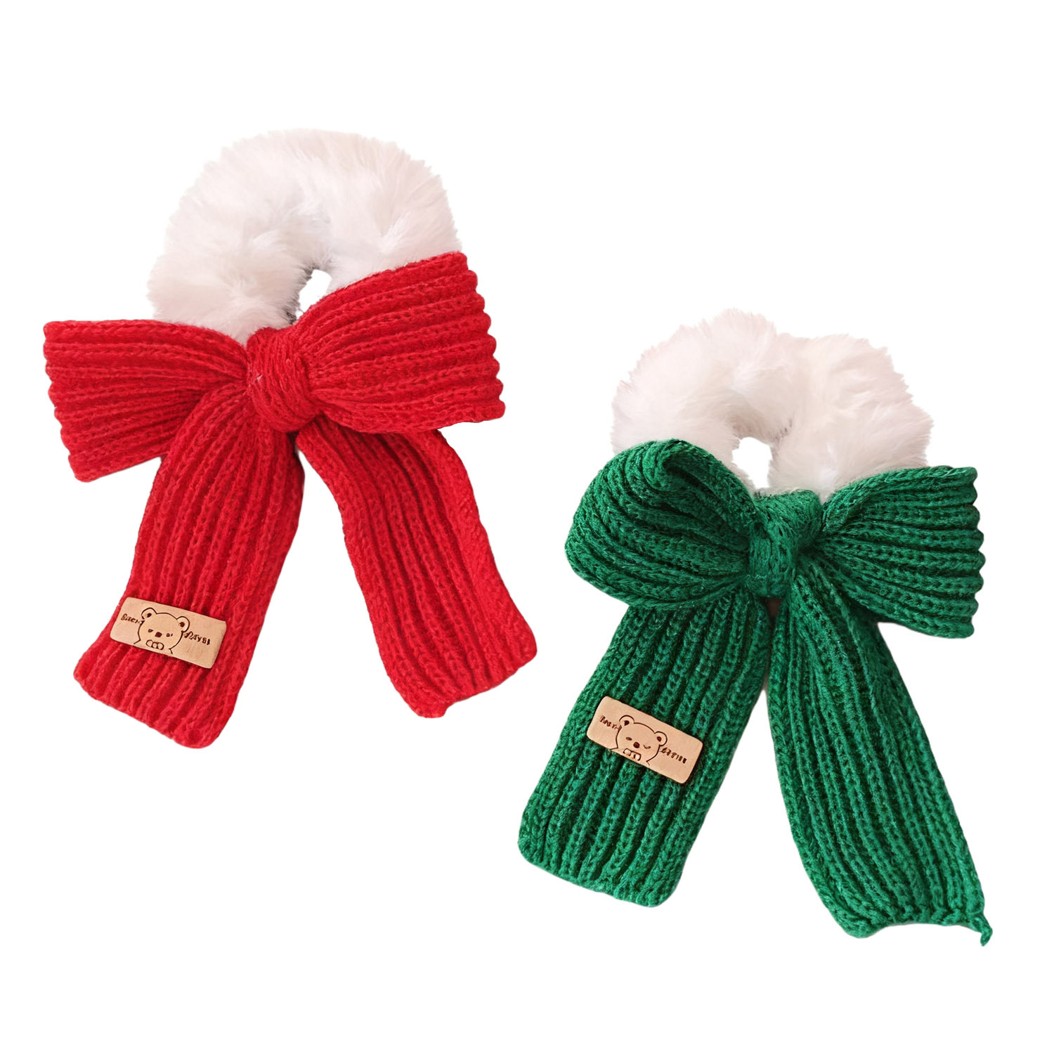 Satin Bow Tie - New Christmas Headwear: Knitted Yarn, Bow