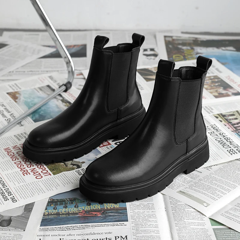 Men'S Formal Wear Trends 2025 - Men's Leather High-top Chelsea Boots 2025