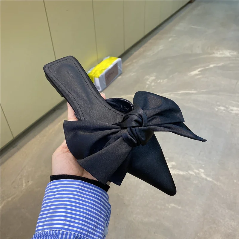Women Sandals Oversize Bowtie  - Satin Bow Tie review and price