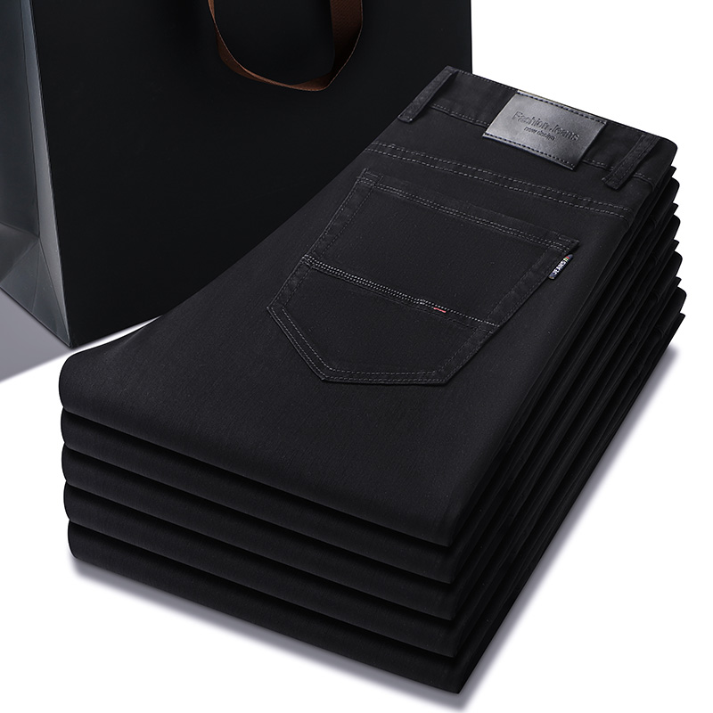 Pure Black Jeans Men's Summer  - Men Formal Wear With Jeans review and price