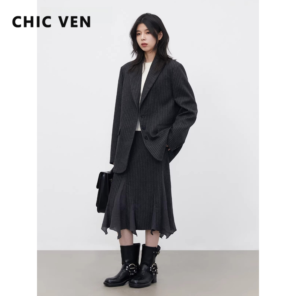 CHIC VEN Fashion Women Woolen  - Wool Suit Jacket review and price