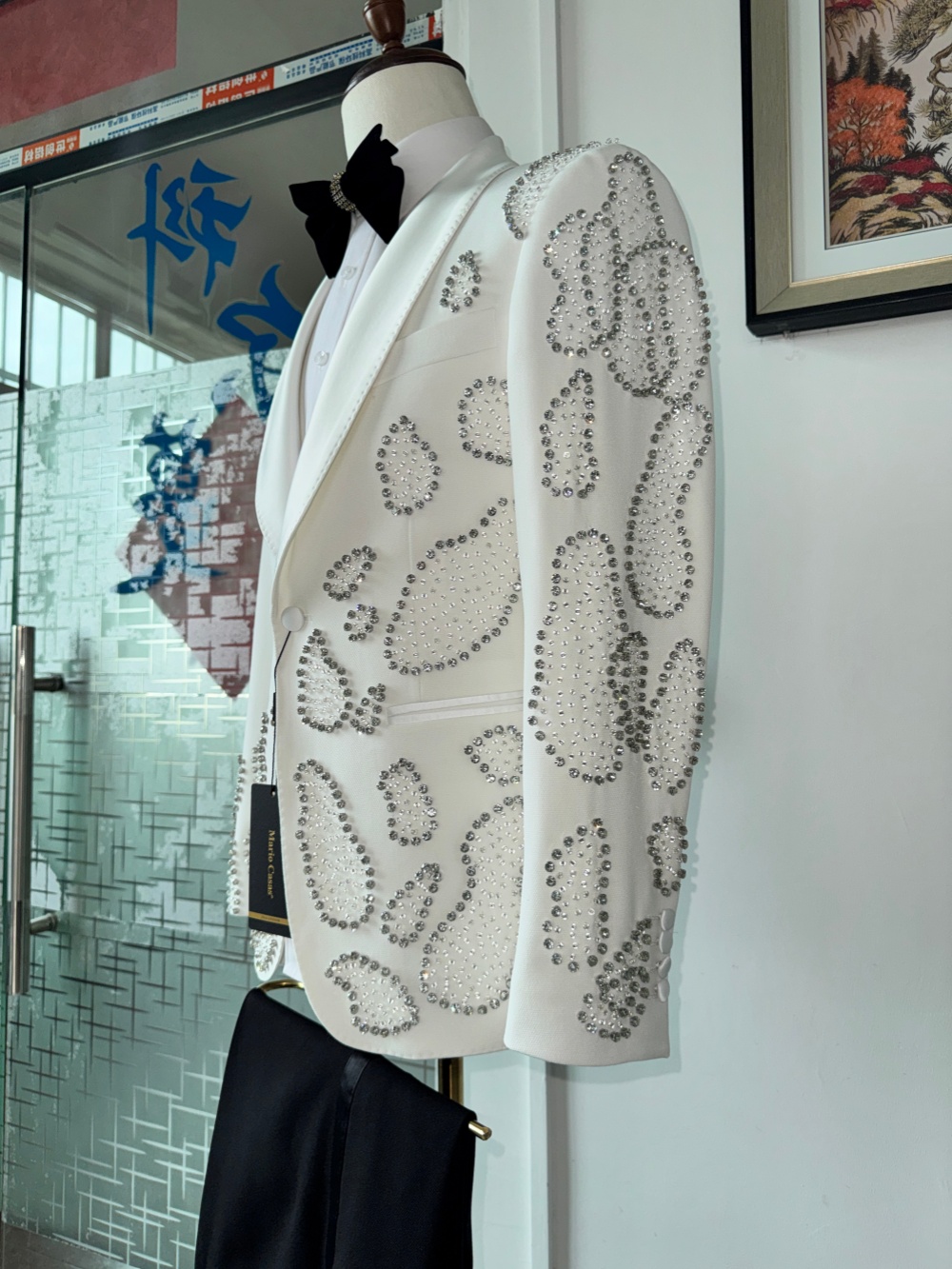 White Luxurious Beaded Man Sui - Men Formal Wear For Wedding review and price