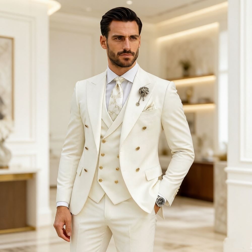 Men Ivory Wedding Suit Slim Fi - Men Formal Wear For Wedding review and price