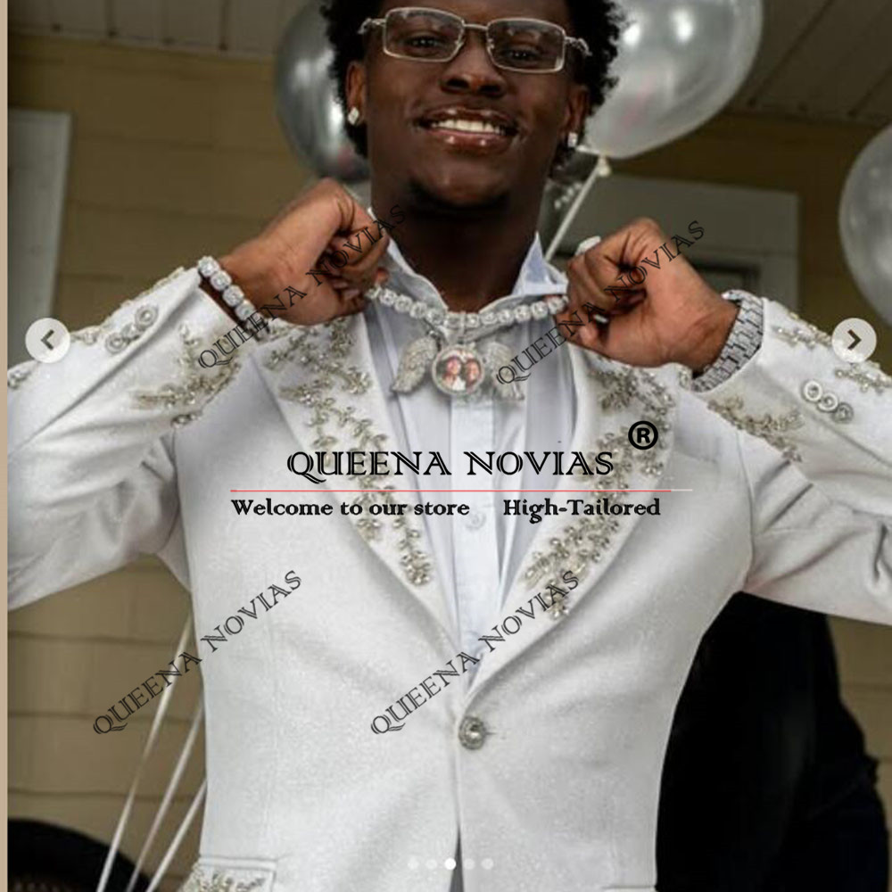 Groom Tuxedos Suits Beaded Sto - High End Men'S Formal Wear review and price