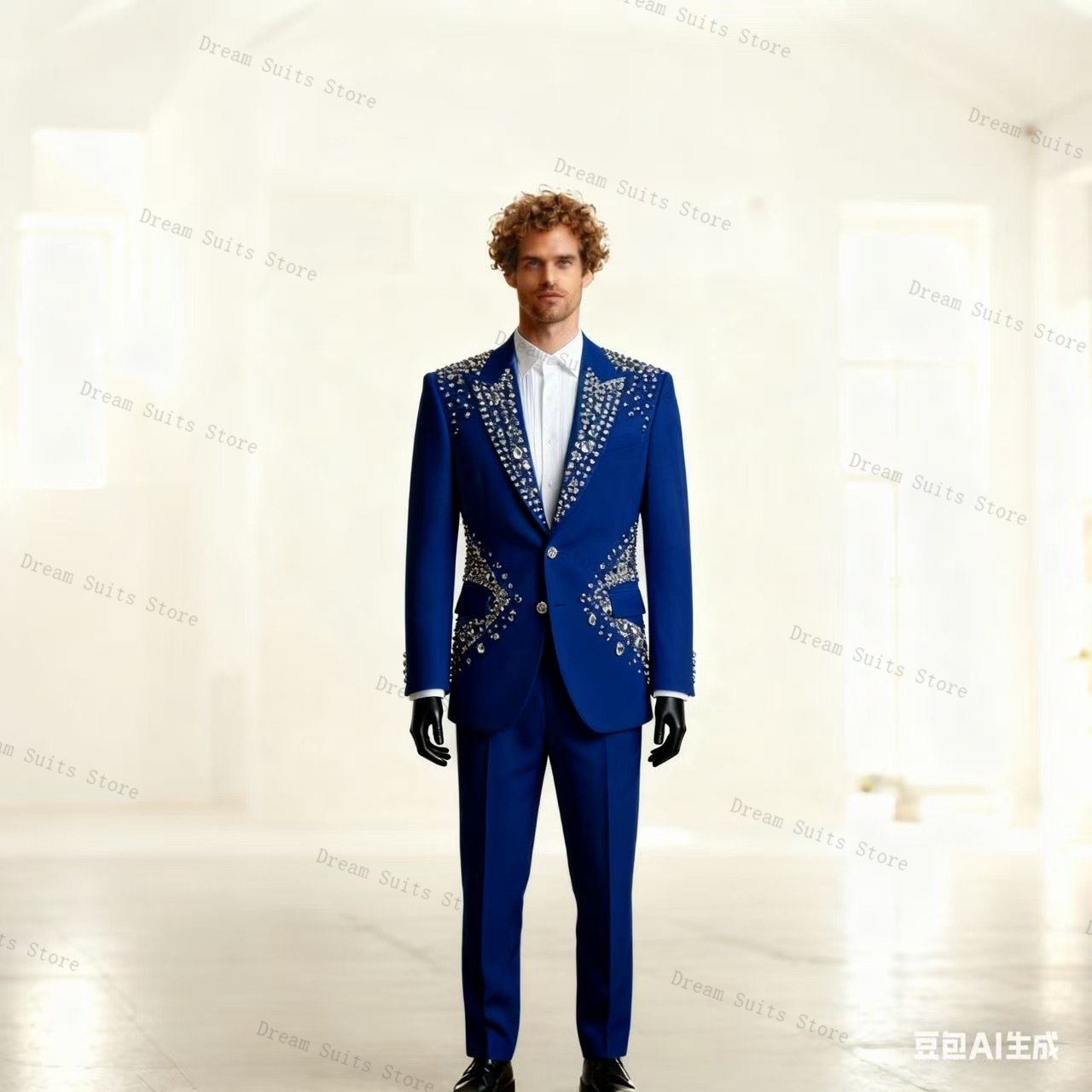 Pink Men Suit Set 2 Piece Crys - Men Formal Wear Pink review and price