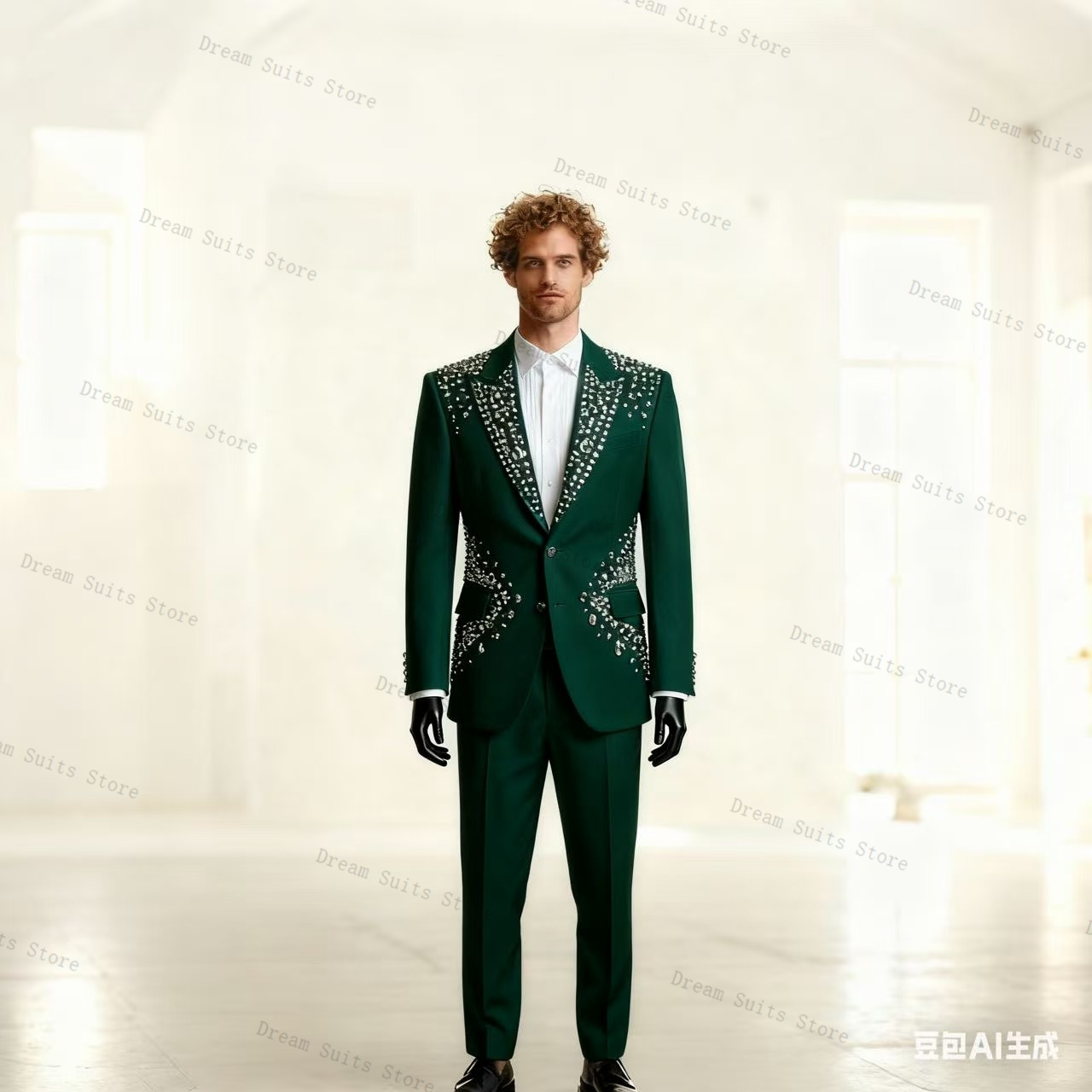 Pink Men Suit Set 2 Piece Crys - Men Formal Wear Pink review and price