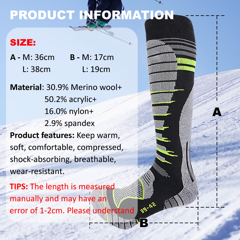 Merino Wool Ski Socks Cold Wea - Sock Garter Men review and price