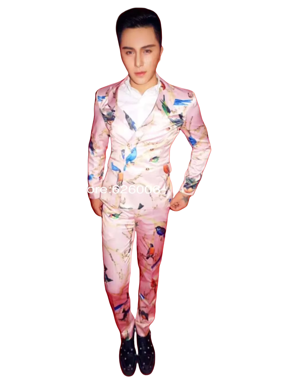 Men's Fashion Flower Pink Bird - Men Formal Party Wear Dress review and price