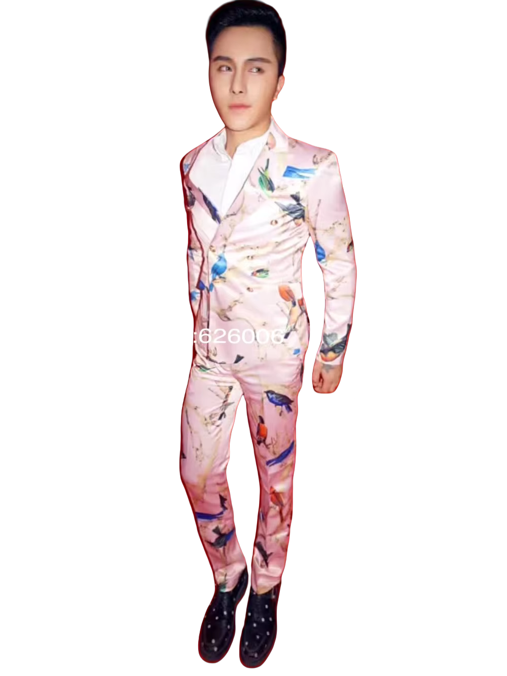Men's Fashion Flower Pink Bird - Men Formal Party Wear Dress review and price