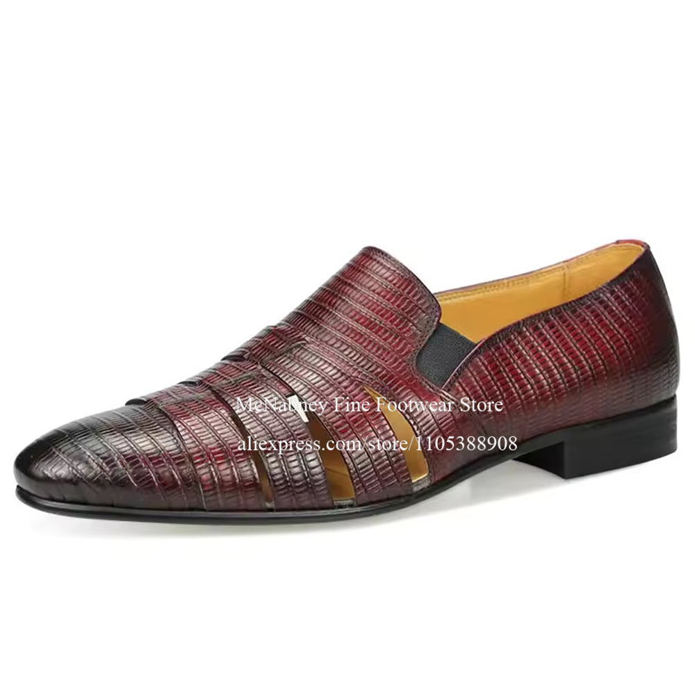 Breathable Cutout Burgundy Bla - Men Formal Wear For Wedding review and price