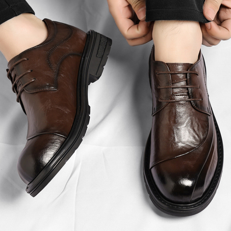 Brown Burnished Genuine Leathe - Men Formal Wear For Wedding review and price