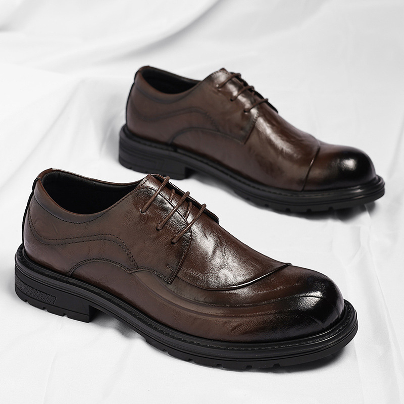 Brown Burnished Genuine Leathe - Men Formal Wear For Wedding review and price