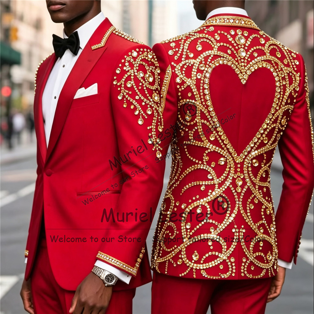 3 Piece Sets Gold Diamond Bead - Men Formal Wear For Wedding review and price