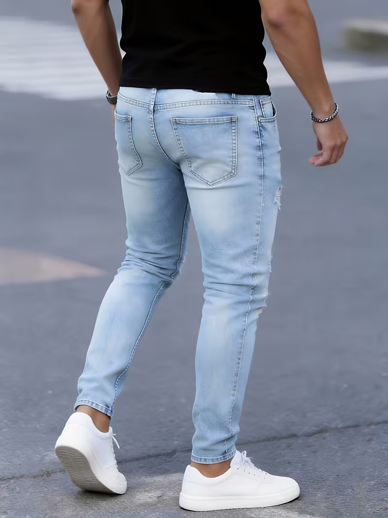 Men'S Slim Fit Stretch Ripped  - Men Formal Wear With Jeans review and price