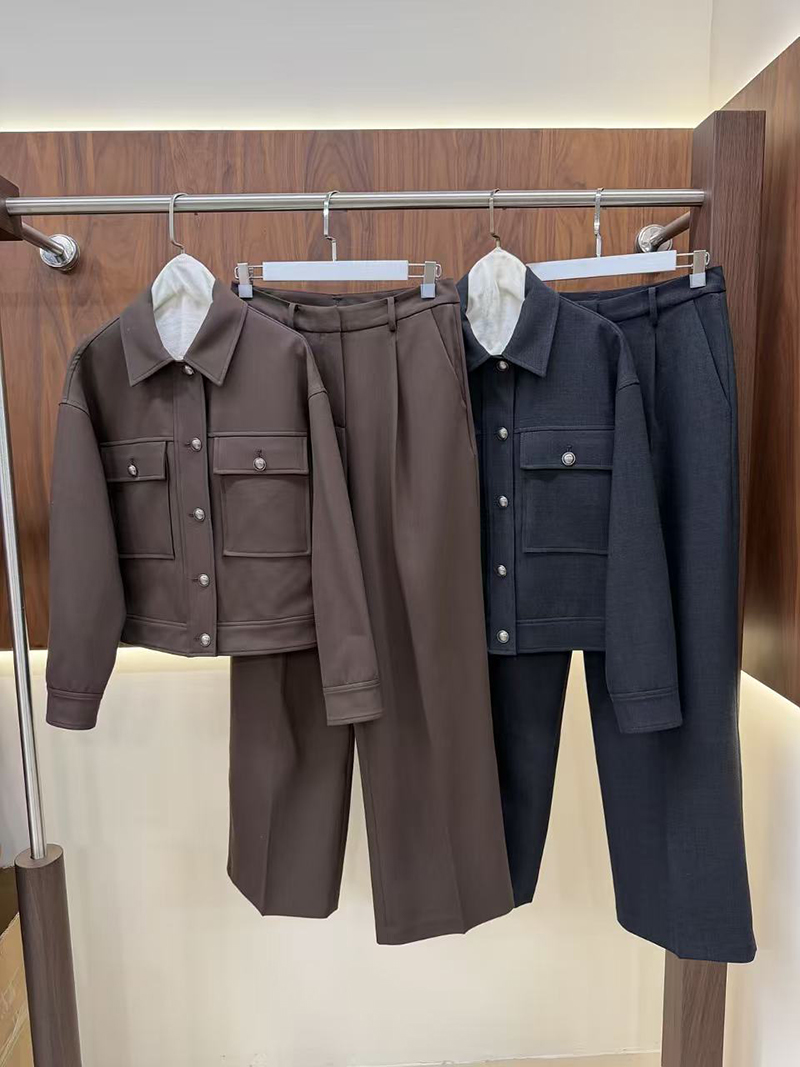 Collared Cargo Cropped Jacket  - Wool Suit Jacket review and price