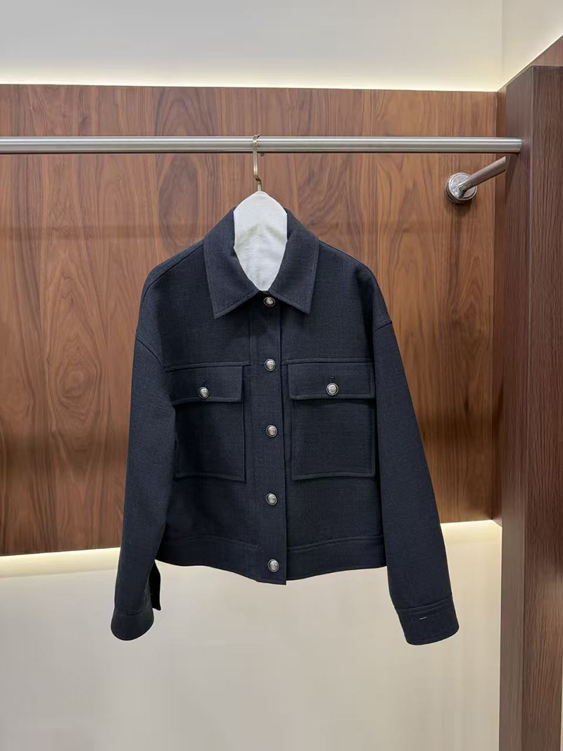 Collared Cargo Cropped Jacket  - Wool Suit Jacket review and price