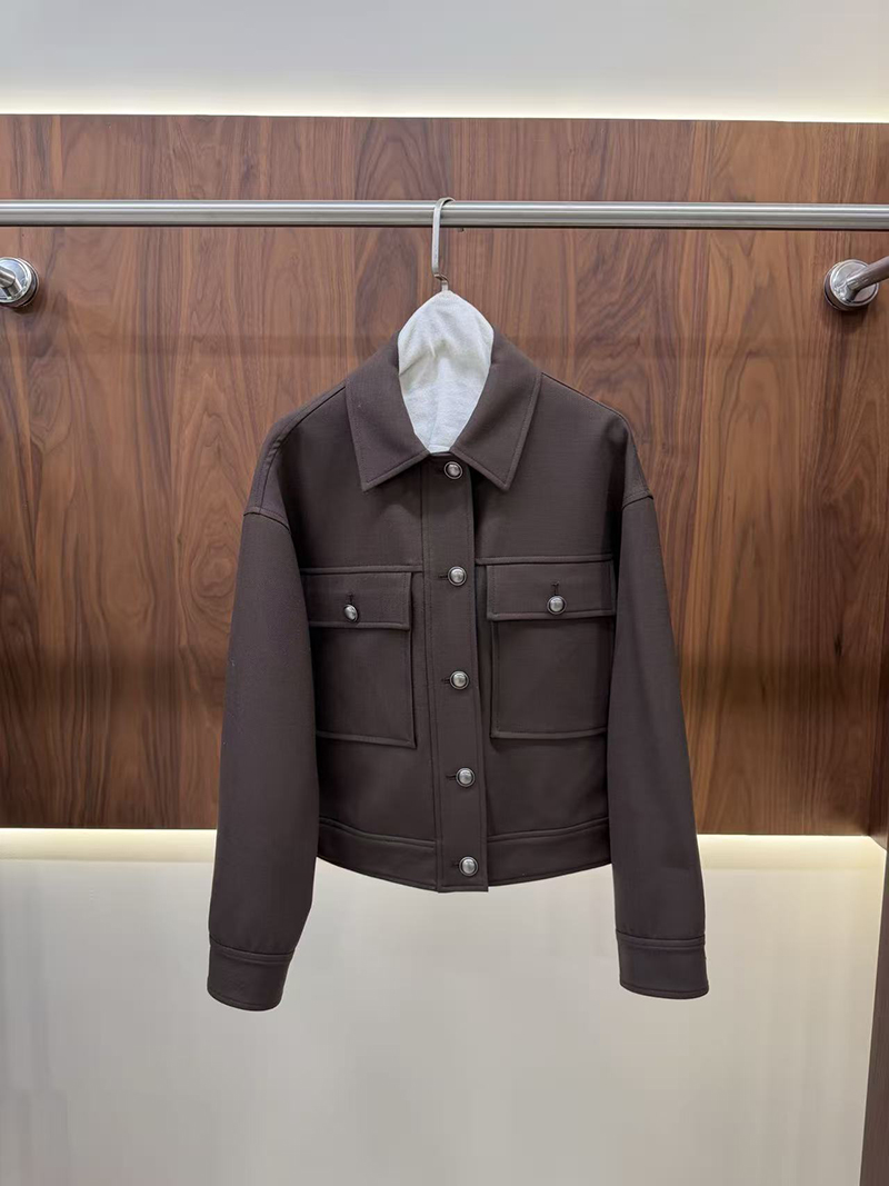 Collared Cargo Cropped Jacket  - Wool Suit Jacket review and price