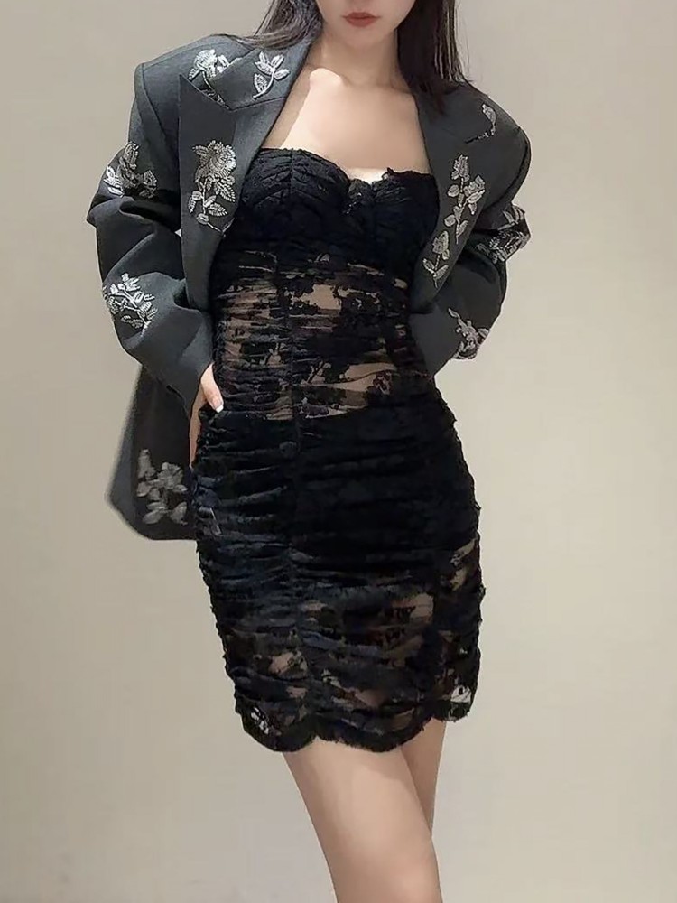 High Quality Women Gray Loose  - Wool Suit Jacket review and price