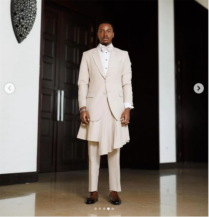 Beige Men Suit Set 2 Piece Bla - Arabic Formal Wear Men review and price