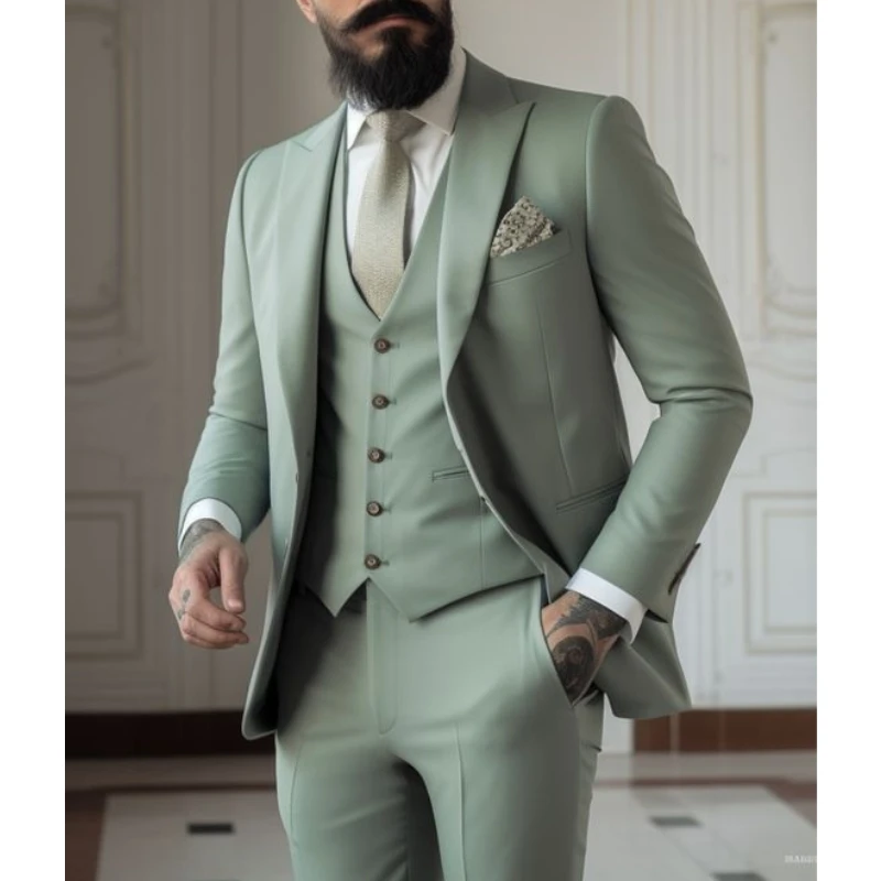 Light green Suits Men Suits 3  - Men Formal Wear With Blazer review and price