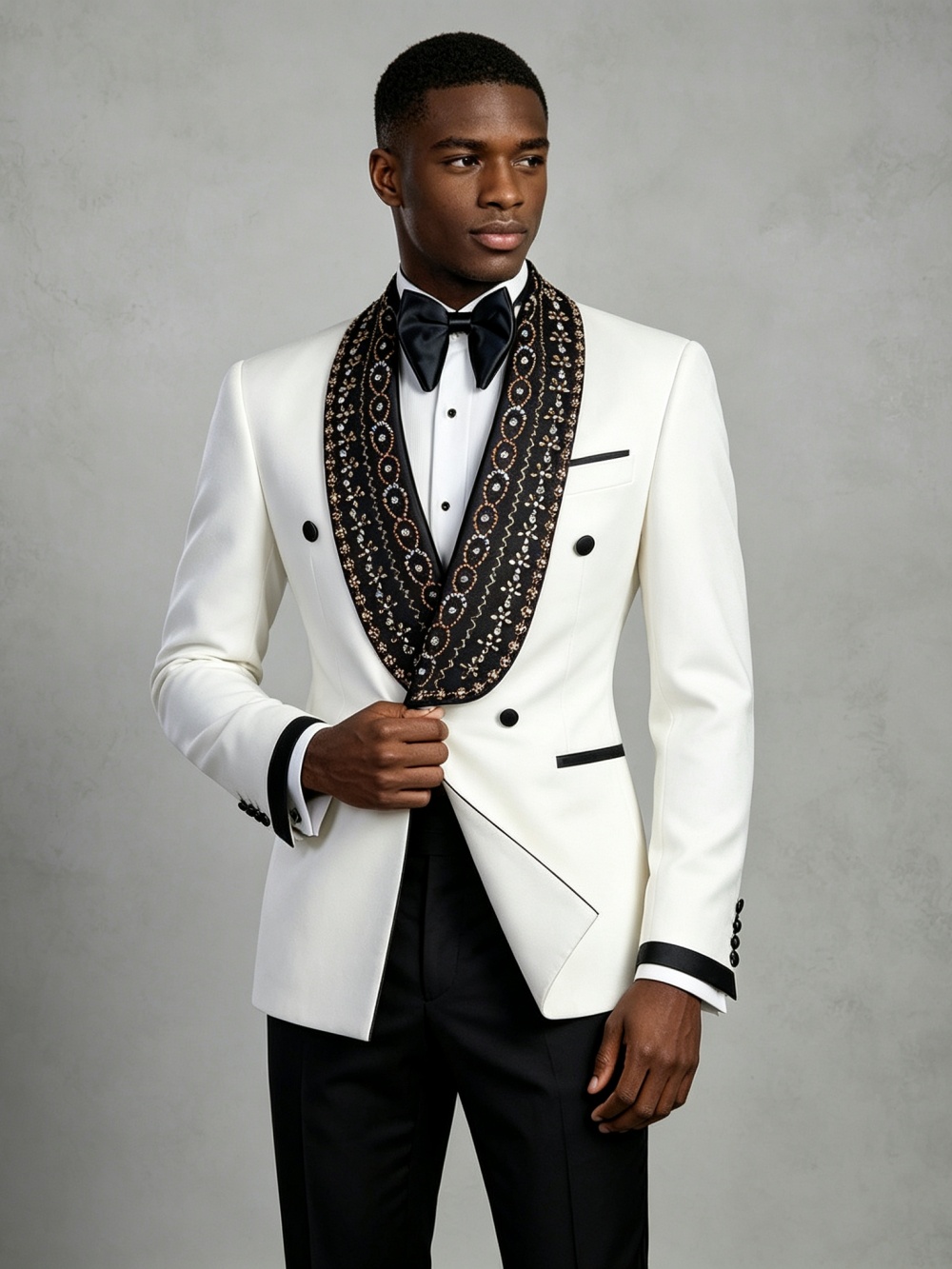 Double Breasted Men's Golden B - Men Formal Wear For Wedding review and price