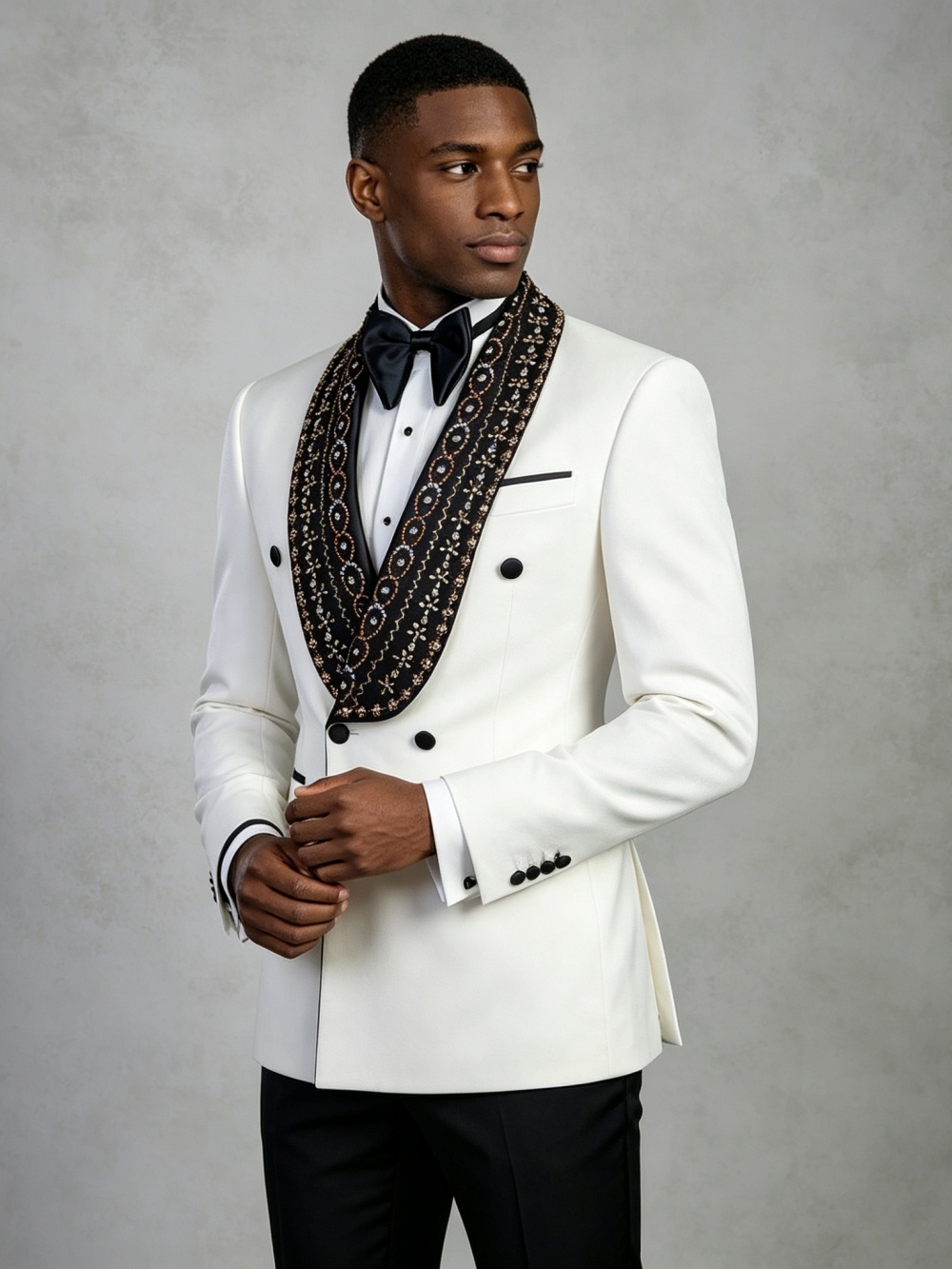 Double Breasted Men's Golden B - Men Formal Wear For Wedding review and price