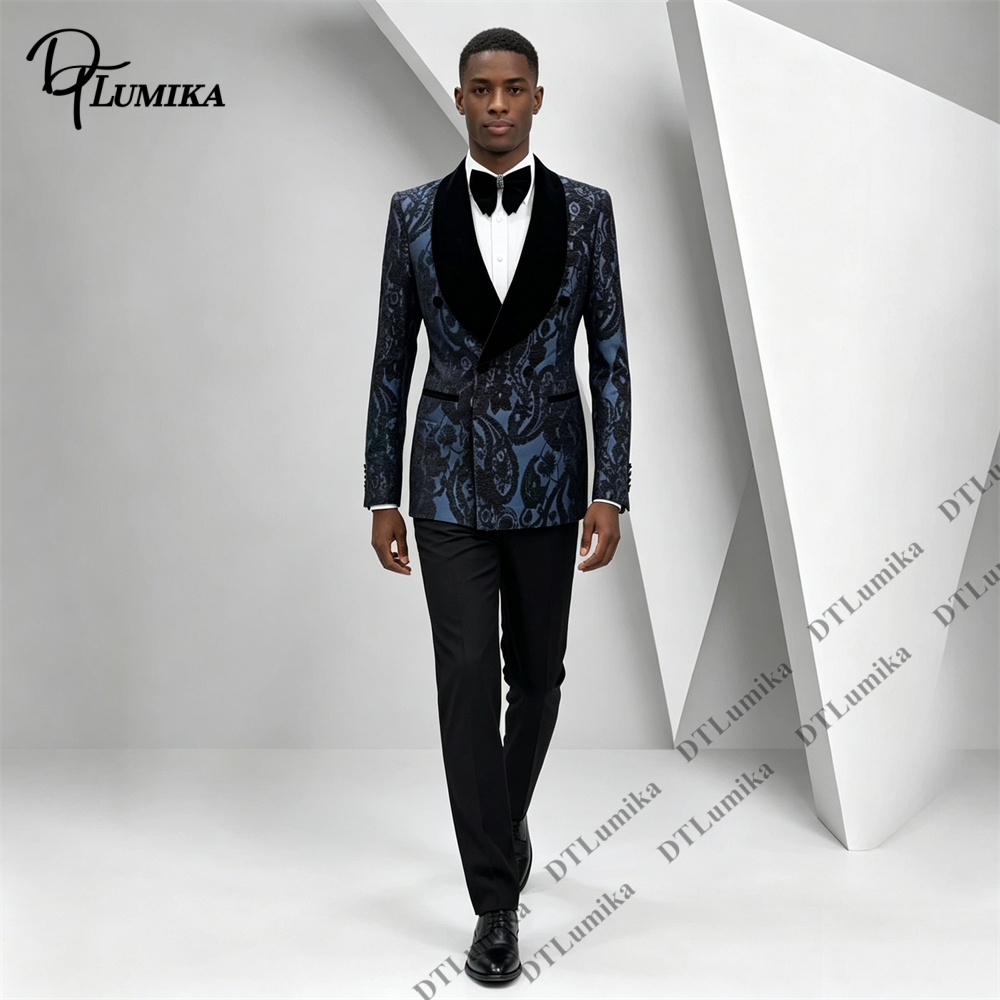 Two Pieces Paisley Jacquard Tu - Men Formal Wear With Blazer review and price