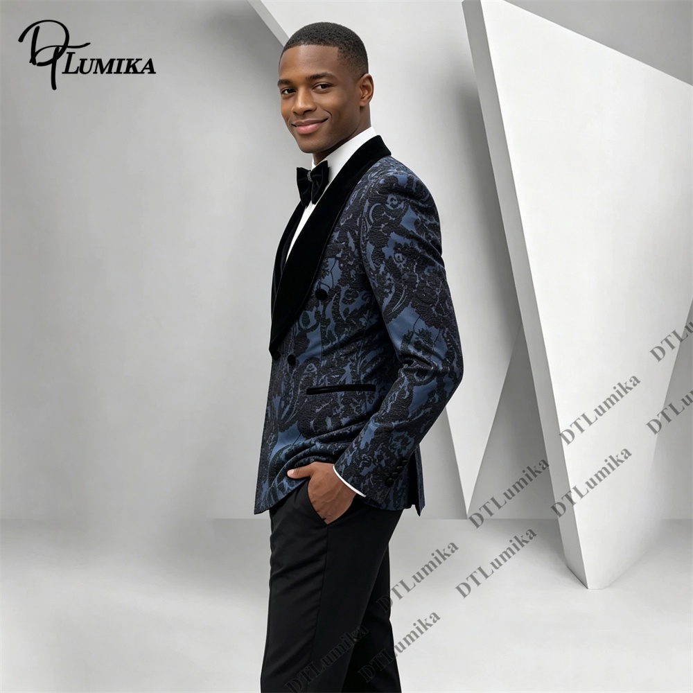Two Pieces Paisley Jacquard Tu - Men Formal Wear With Blazer review and price