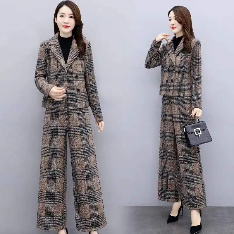 Fashion Wide-Leg Pants Suit Wo - Wool Suit Jacket review and price