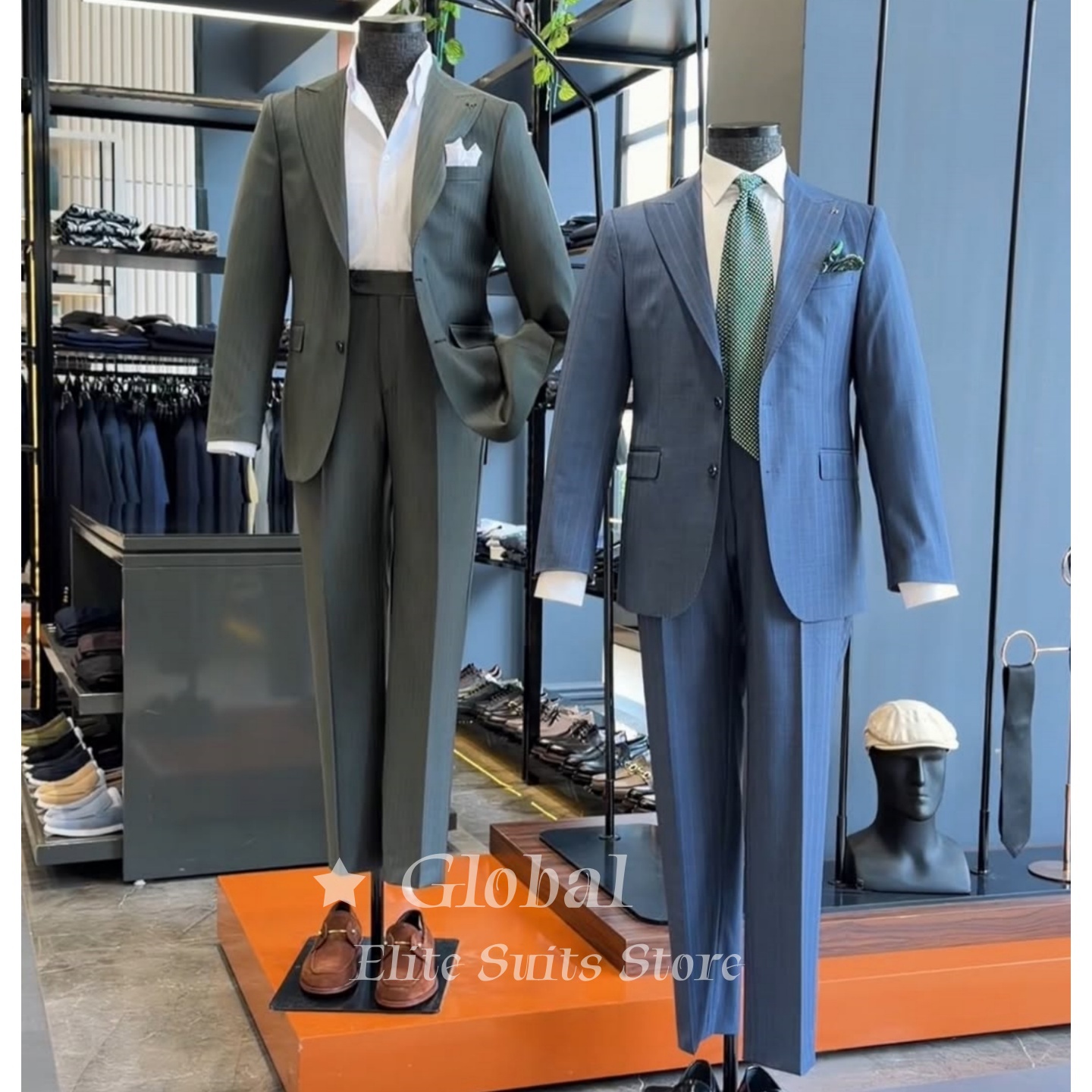 Vintage Men Two Button Blue Ch - Men'S Vintage Formal Wear review and price