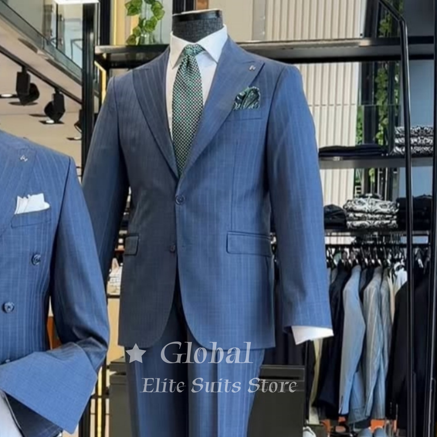 Vintage Men Two Button Blue Ch - Men'S Vintage Formal Wear review and price