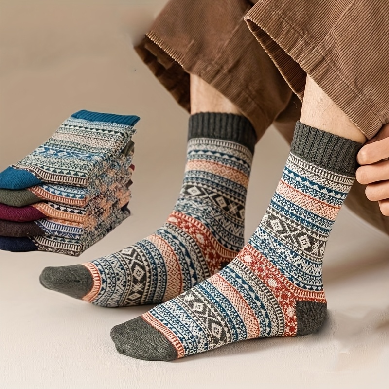 5 Pairs of Winter Retro Thick  - Sock Garter Men review and price